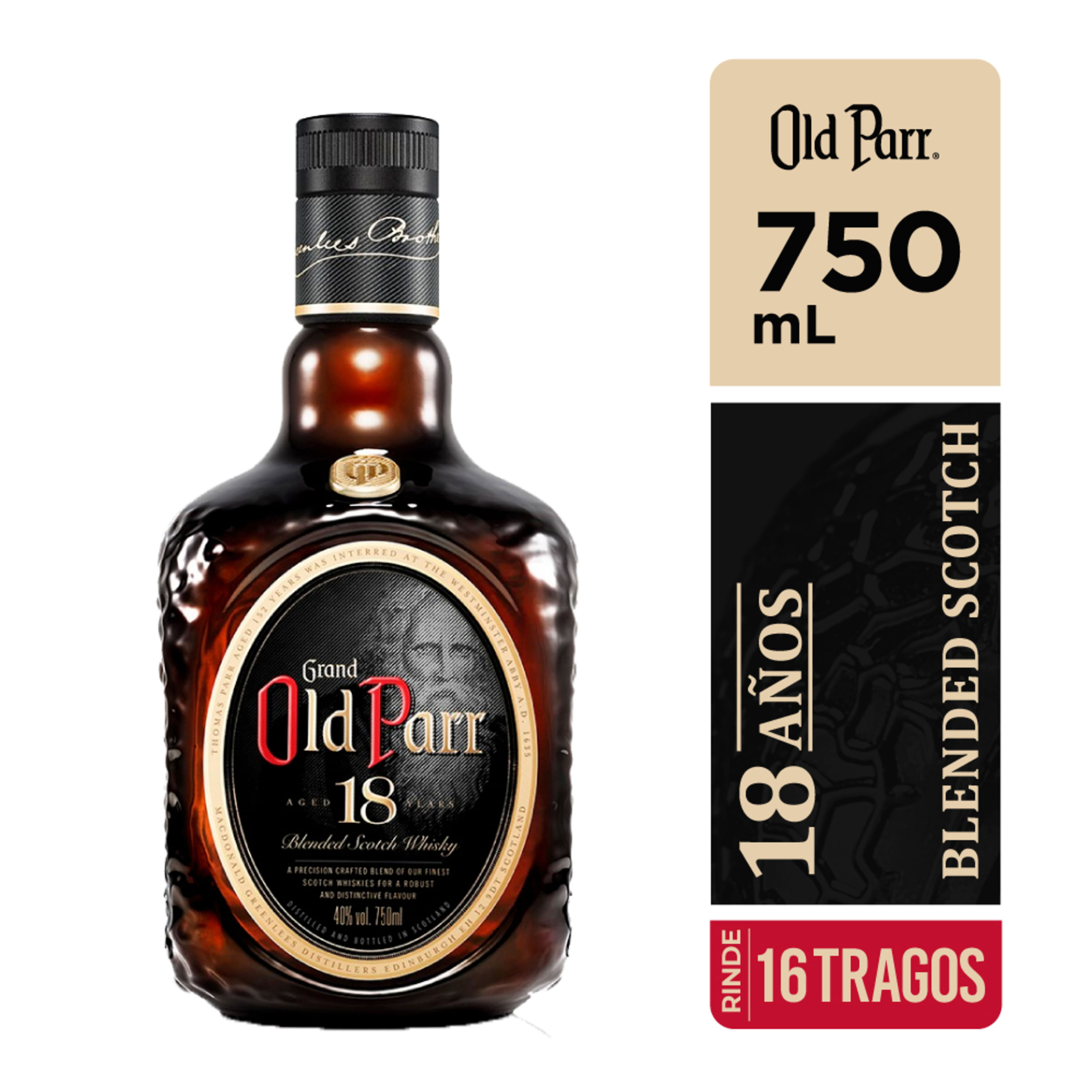 Whisky Old Parr 18 Años Botella -750ml - Masxmenos | Costa Rica