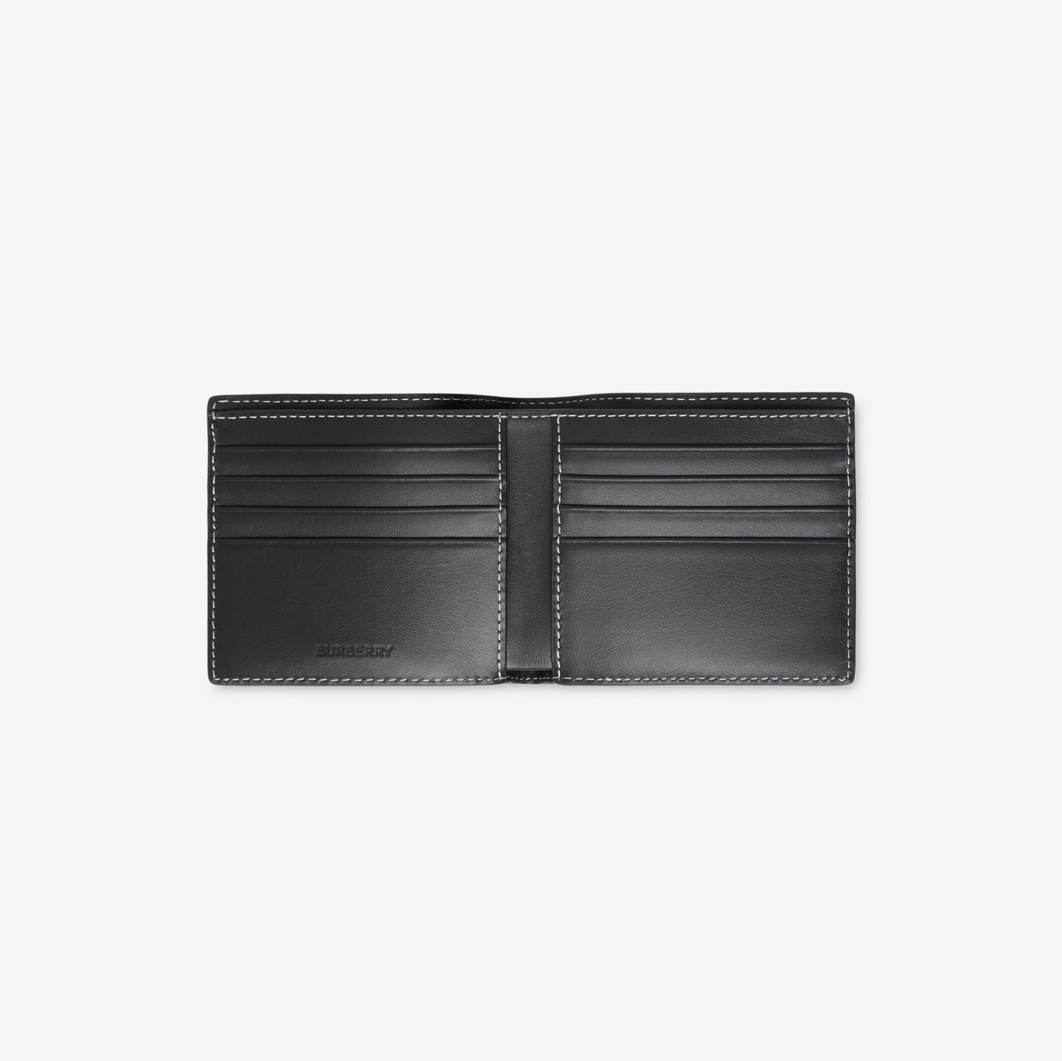チェック＆レザー バイフォールドウォレット (ダークバーチブラウン