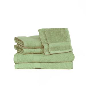 Espalma Deluxe 6-Piece Teal Solid Cotton Bath Towel Set 843525