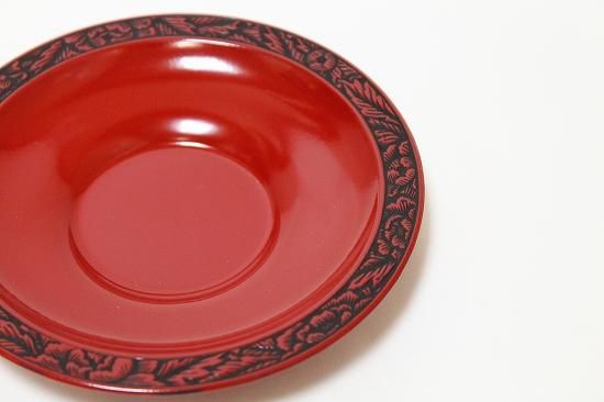 仙台堆朱 茶托5枚セット 牡丹彫 - Shimanuki Online Shop