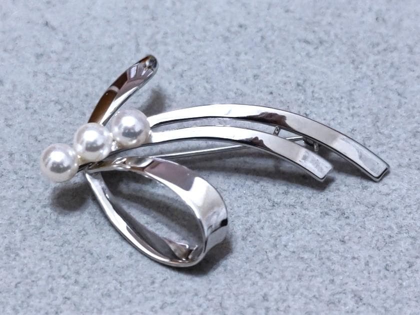 MIKIMOTO　ミキモト パール真珠　SILVER　ブローチ　40451 MIKIMOTO ミキモト パール真珠 SILVER ブローチ 40451